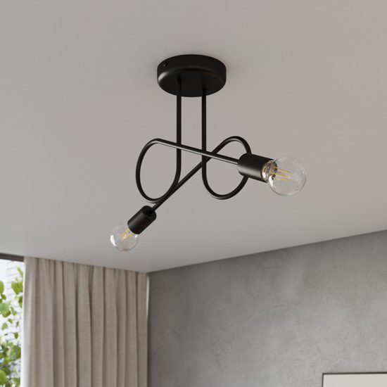 Lampa sufitowa dwuramienna czarna Otro M055