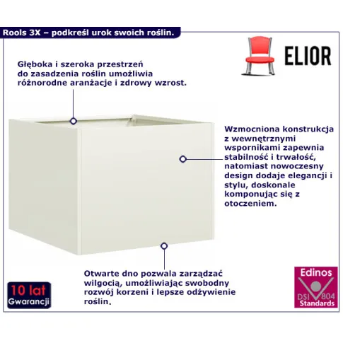 infogarfika donicy Rools 3X biała