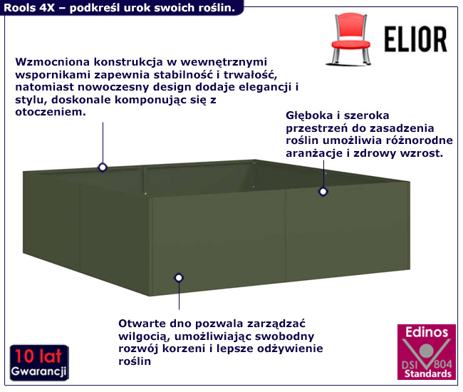 Donica na taras zielona Dolo 4X