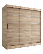 Szafa przesuwna dąb sonoma 200 cm - Livia 6X w sklepie Edinos.pl
