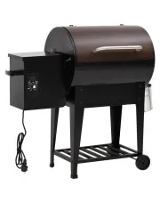 Czarny grill na pellet z dolną półką - Tongel 4X w sklepie Edinos.pl