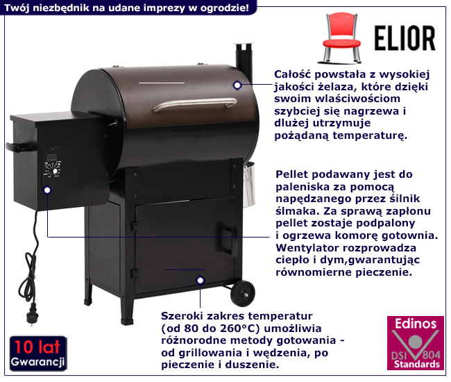 Grill ogrodowy na pellet Tengel 5x