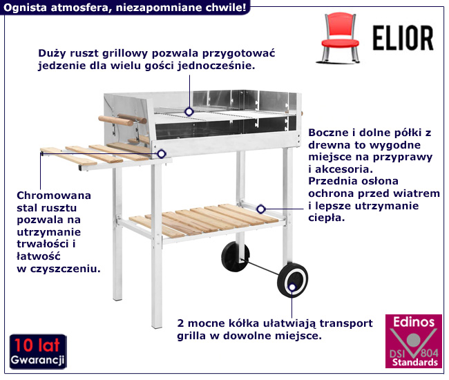 Grill ogrodowy na węgiel Baso