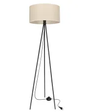 Beżowa stojąca lampa abażurowa - M096-Grix w sklepie Edinos.pl