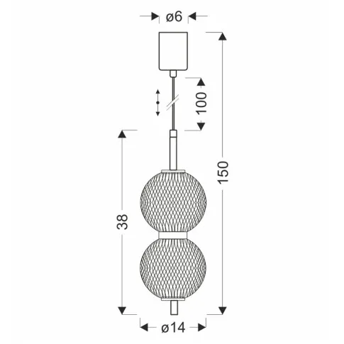 wymiary lampy wiszacej M101 Luil