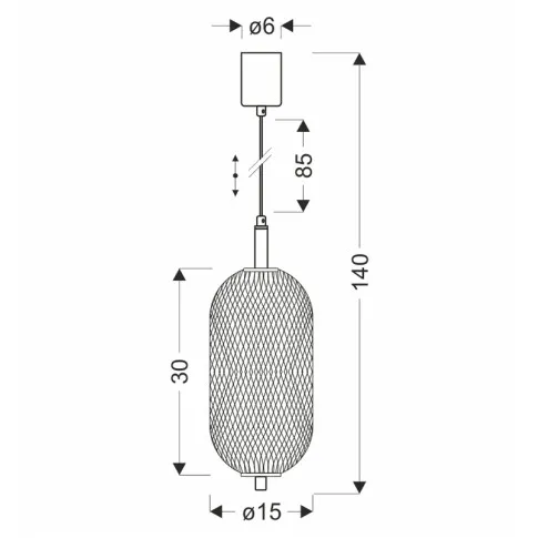 wymiary lampy sufitowej M103 Luil