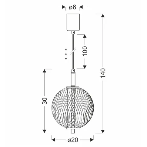 wymiary czarnej lampy M104