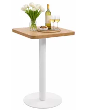 Drewniany barowy stolik na białej nodze - Piogi 3X w sklepie Edinos.pl