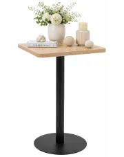 Kwadratowy nowoczesny stolik barowy dąb sonoma + czarny - Equss w sklepie Edinos.pl