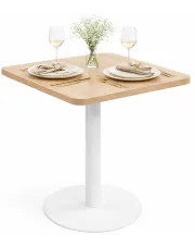 Kwadratowy nowoczesny stolik barowy dąb sonoma + biały - Equss w sklepie Edinos.pl