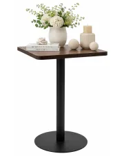 Kwadratowy nowoczesny stolik barowy ciemnobrązowy + czarny - Equss w sklepie Edinos.pl