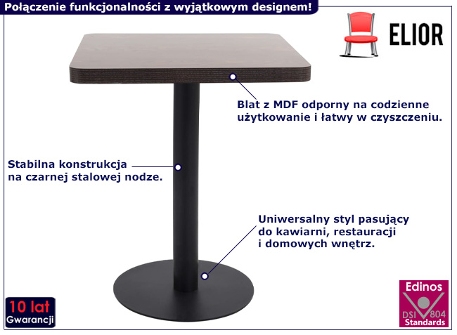 Stolik Zanari ciemnobrązowy