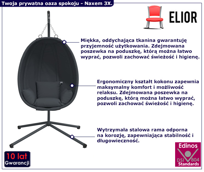 wiszacy fotel  na balkon Moreno 3X