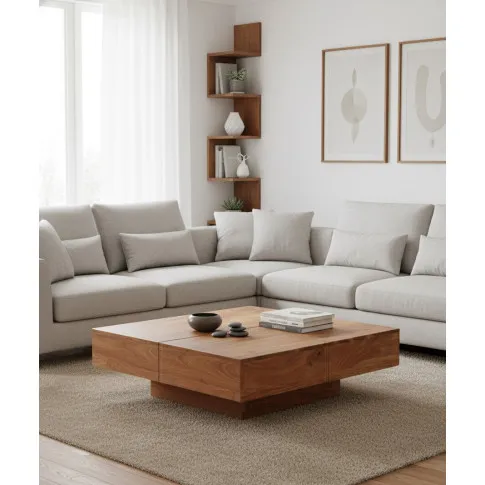 Drewniany stolik kawowy lite drewno akacjowe   Luxin