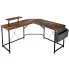Zdjęcie brązowe podwójne biurko dla dzieci Verdal 4X | Edinos.pl