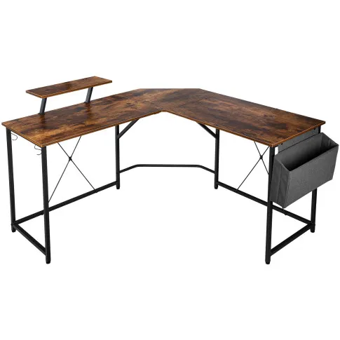 Zdjęcie brązowe podwójne biurko dla dzieci Verdal 4X | Edinos.pl