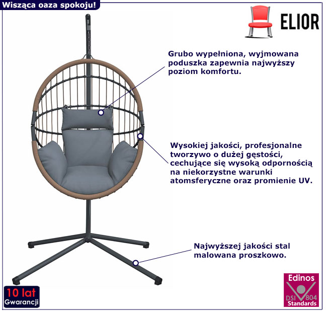 Wiszący fotel ogrodowy Enea