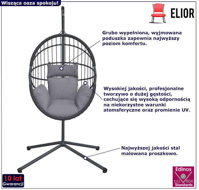 Wiszący fotel ogrodowy Breze