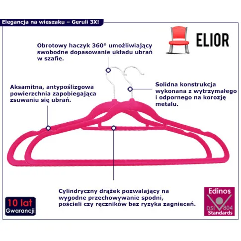 infografika rózowegi wieszaka do szafy Geruli 3X