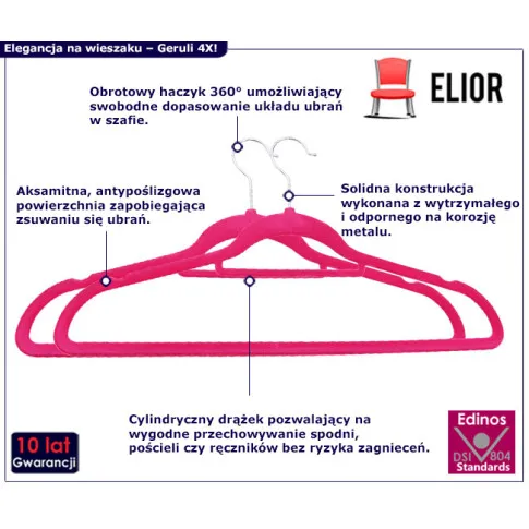infografika rózowegi wieszaka do szafy Geruli 4X