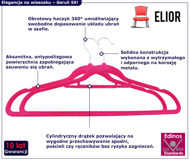  100 szt różowych wieszaków Telafo 5X
