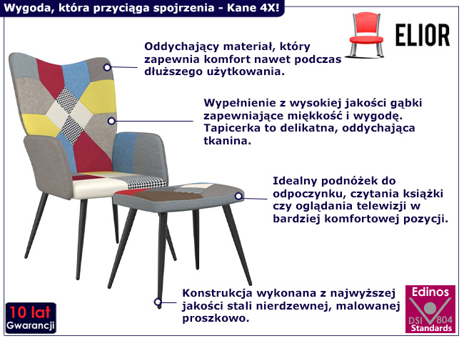 nowoczesny fotel do pokoju Rippi 4X