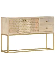 Komoda w stylu glamour z litego drewna mango - Goldora w sklepie Edinos.pl