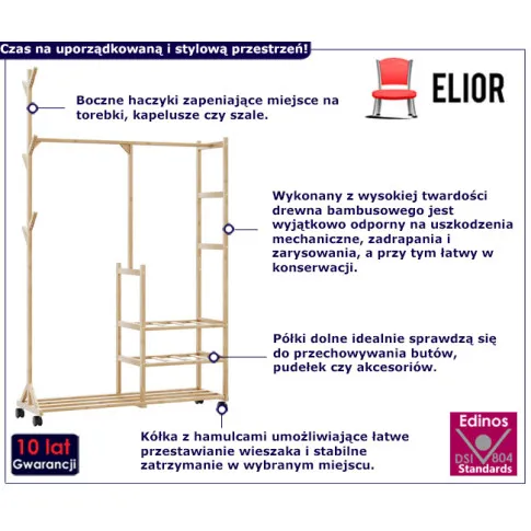  infografika wieszaka na ubrania Elfiko 5X