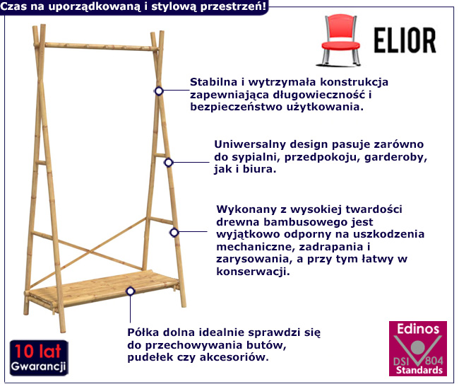 boho wieszak na ubrania Patris 8X