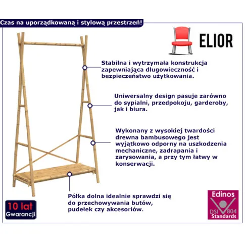  infografika wieszaka na ubrania Elfiko 8X
