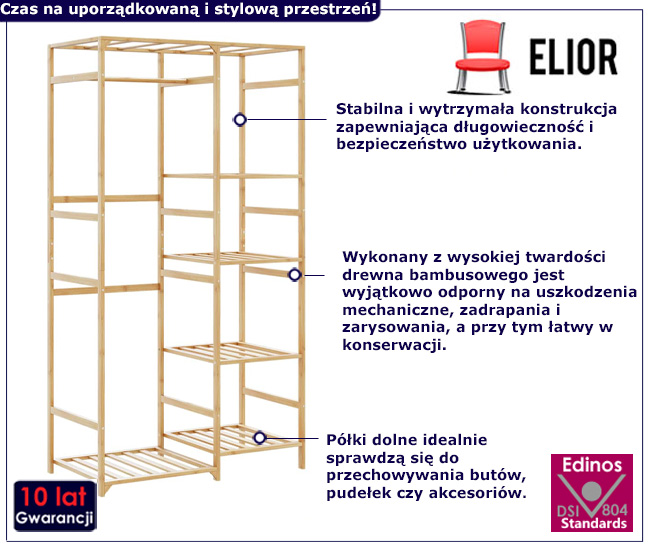 boho wieszak na ubrania Patris 9X
