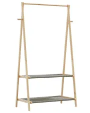 Wieszak stojący na ubrania z materiałowymi półkami 96cm - Udnox 3X w sklepie Edinos.pl