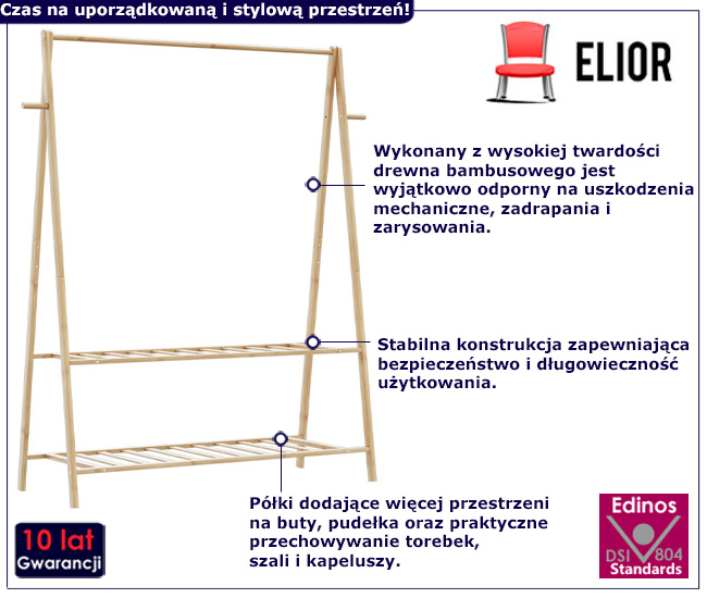 wieszak na ubrania Tempra 4X