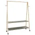 Bambusowy wieszak na kółkach z 2 półkami 132cm - Udnox 4X