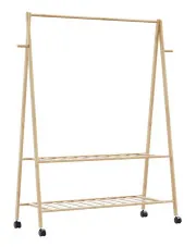 Wieszak stojący na ubrania z półkami i kółkami 132cm - Tudo 4X w sklepie Edinos.pl