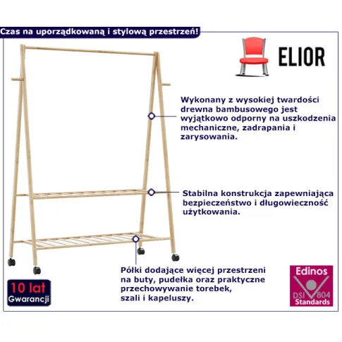 infografika wieszaka Tudo 4x z kółkami