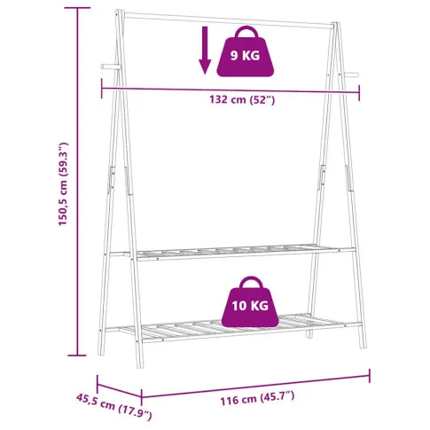 wymiary wieszaka do przedpokoju 132 cm