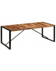Brązowy stół z drewna sheesham 100x220 – Veriz 7X w sklepie Edinos.pl