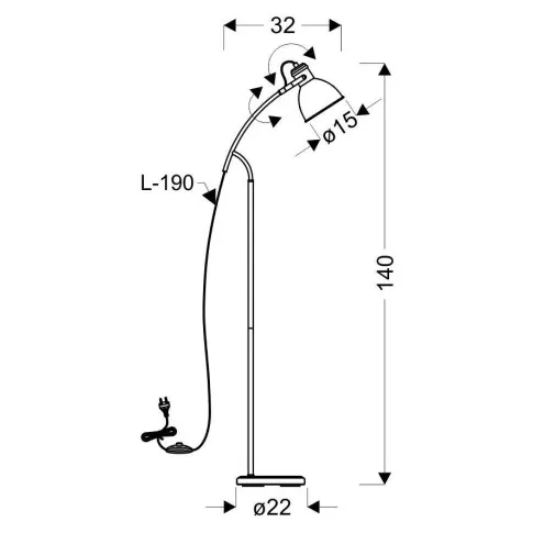 wymiary stylowej lampy M109