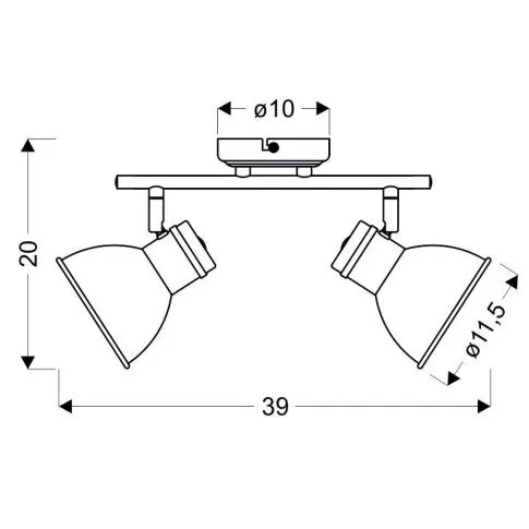 wymiary lampy sufitowej M112 Ortalis