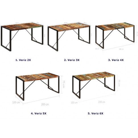 Szczegółowe zdjęcie nr 4 produktu Malowany stół drewniany 100x200 – Veriz 5X