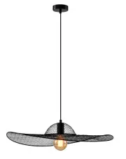 Wisząca lampa z dużym czarnym abażurem - M116-Krando w sklepie Edinos.pl