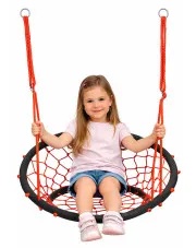 Czerwono-czarna pleciona huśtawka bocianie gniazdo - Lumi w sklepie Edinos.pl