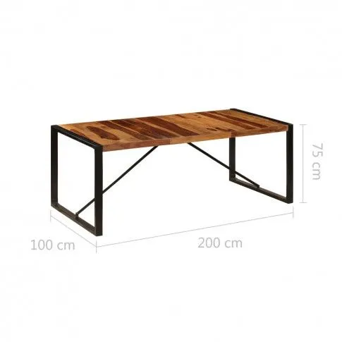 Szczegółowe zdjęcie nr 11 produktu Industrialny stół z sheesham 100x200 - Fulo 6X