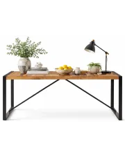 Industrialny stół z sheesham 100x200 - Fulo 6X w sklepie Edinos.pl