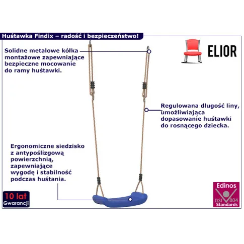 Fotografia Niebieska klasyczna huśtawka dla dzieci - Izola z kategorii Huśtawki