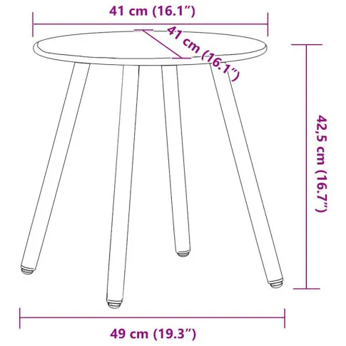 wymiary stolikado ogrodu Karini 3X