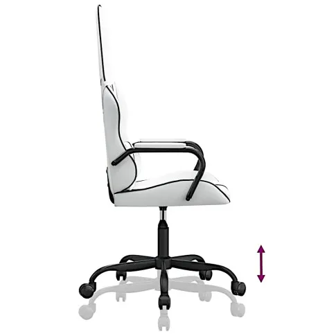 Szczegółowe zdjęcie nr 5 produktu Biało-czarny masujący fotel gamingowy - Pagis 3X