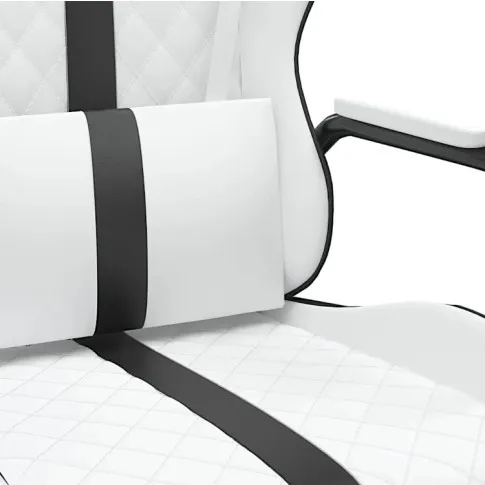 Szczegółowe zdjęcie nr 6 produktu Biało-czarny masujący fotel gamingowy - Pagis 3X