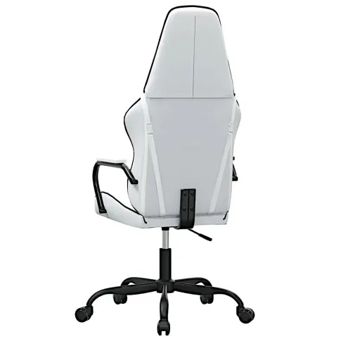 Szczegółowe zdjęcie nr 4 produktu Biało-czarny masujący fotel gamingowy - Pagis 3X